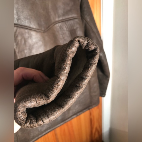 Men’s The Territory Ahead Leather Brown Sherpa Fur Lined Coat Mens Jacket Small - Picture 15 of 15